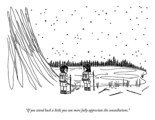 Hiking Drawing - Appreciate The Constellations by Justin Sheen
