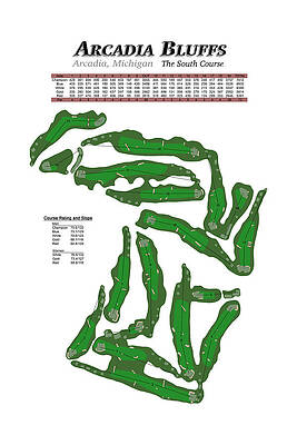 Wall Art featuring the digital art Arcadia Bluffs - The South Course by Flop Shot Studio