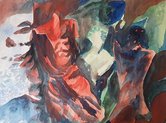 Wall Art featuring the painting Archaic Greek Mystery by Enrico Garff