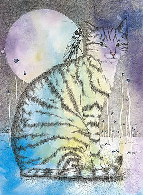 Wall Art featuring the painting Archy And Mehitabel by Marie Stone-van Vuuren
