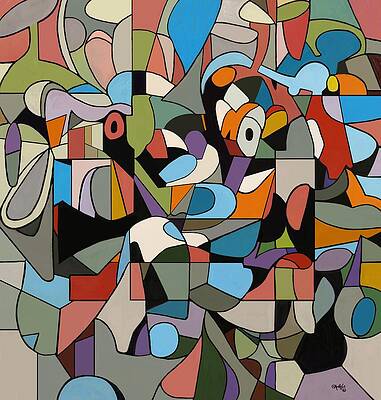 Geometric Painting - Aries by Sonja Kraft