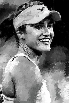 Sports Wall Art featuring the digital art Arina Rodionova, Russian-Australian Tennis Player by Gradify Creations