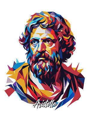 Motivational Digital Art - Aristotle #2 In WPAP Pop Art by Vector Artnesia