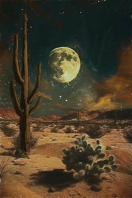 Wilderness Digital Art - Arizona Desert Digital Oil Painting by Nature Oil Painting