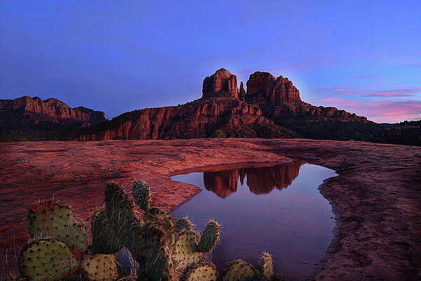 Water Photograph - Arizona Landscape At Dusk by Printed View