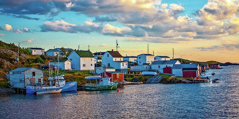Fall Wall Art featuring the photograph Arriving To Fogo Island By Water, At Dusk by Tatiana Travelways