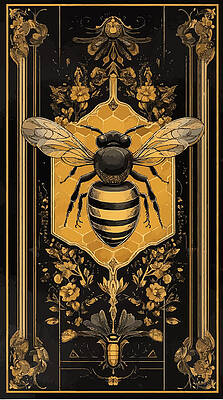 Wall Art featuring the photograph Art Deco Honey Bee by Printed View
