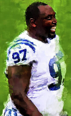 Football Player in Action Wall Art