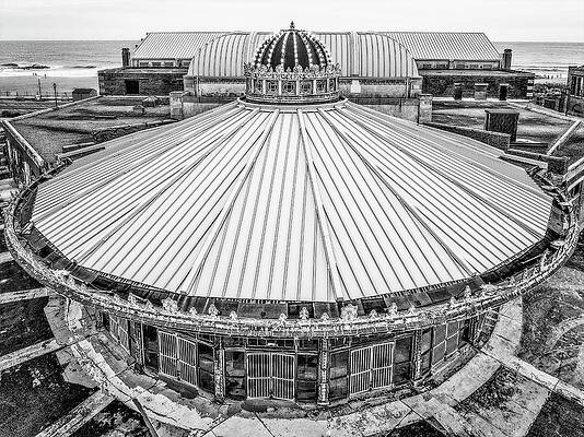 Asbury Park Carousel Aerial Bw Print