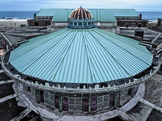 Wall Art featuring the photograph Asbury Park Carousel Aerial by Susan Candelario