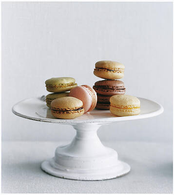 Elegant Macarons on Cake Stand Photograph