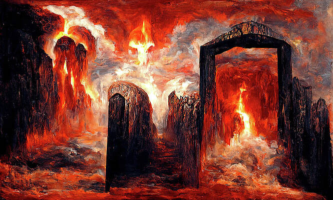 Mysterious Painting - At The Gates Of Hell, 03 by AM FineArtPrints