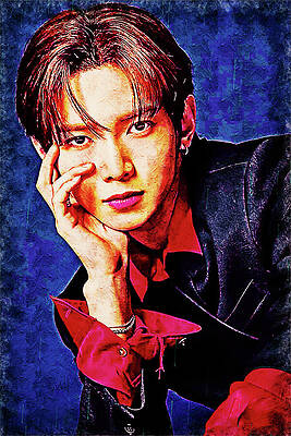 Expression Wall Art featuring the digital art ATEEZ, Ice On My Teeth, Kang YeoSang by Gradify Creations