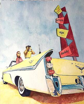 Wall Art featuring the painting Atom Age Daddy by Grant Nixon