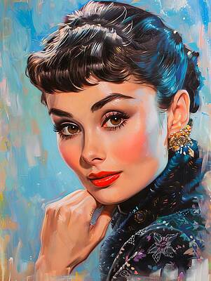 Portrait Painting - Audrey Hepburn by Land of Dreams