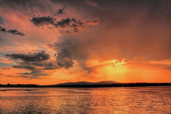 Wall Art featuring the photograph August Golden Hour On Lake Wausau by Dale Kauzlaric