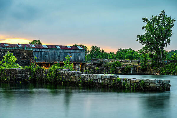 Georgia Photograph - Augusta Canal Headgates At Dusk by Anthony Hightower