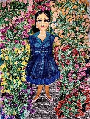 Woman Wall Art featuring the painting Aunt Car by Stacey Torres