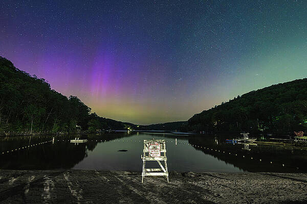 Nature Wall Art featuring the photograph Aurora Borealis Over Lake Waramaug by Dave King