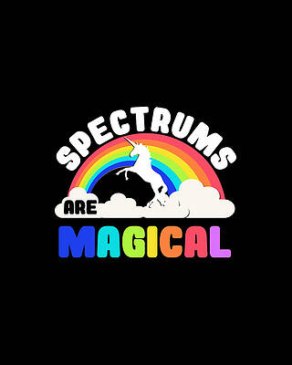 Happy Wall Art featuring the digital art Autism Awareness Spectrums Are Magical by Flippin Sweet Gear