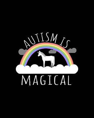 Happy Wall Art featuring the digital art Autism Is Magical by Flippin Sweet Gear