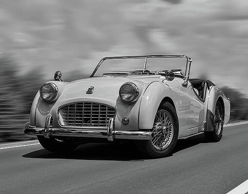 Vintage Photograph - Automobile, Monochrome, Convertible by Robert Niemeier