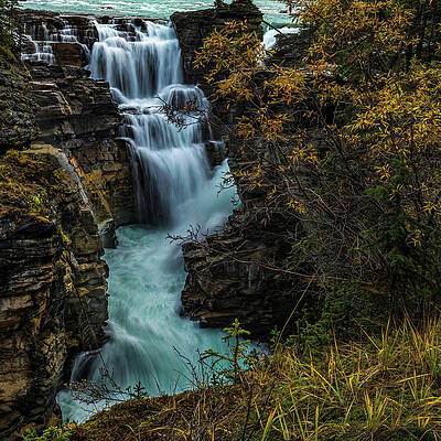 Waterfall Wall Art featuring the photograph Autumn And Teal by Tim Lyden