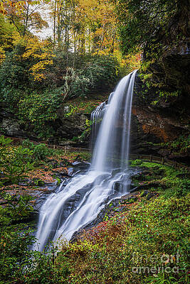 Serene Photograph - Autumn At Dry Falls North Carolina 2 by Ron Long Ltd Photography