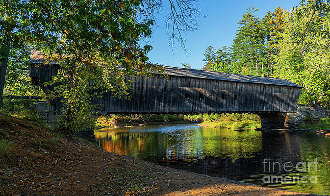 Rustic Covered Bridge Over River Photograph
