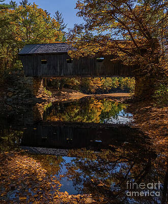 Charming Autumn Covered Bridge Photograph