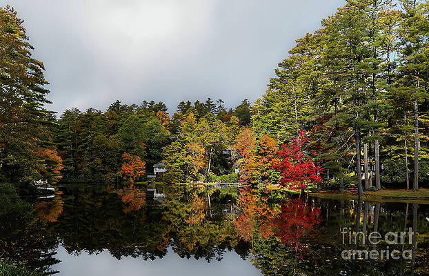 Autumn Reflection on Serene Lake Wall Art