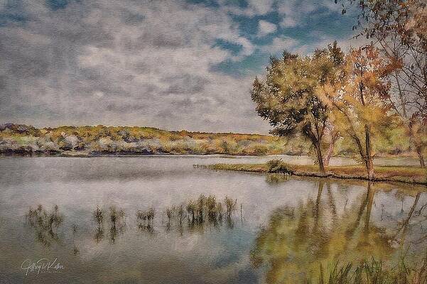 Serene Lakeside in Autumn Wall Art