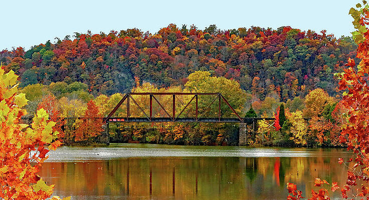 Beautiful Photograph - Autumn Bridge by Gina Fitzhugh