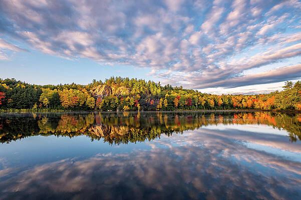 Wall Art featuring the photograph Autumn Brilliance, Stonehouse Pond by Jeff Sinon