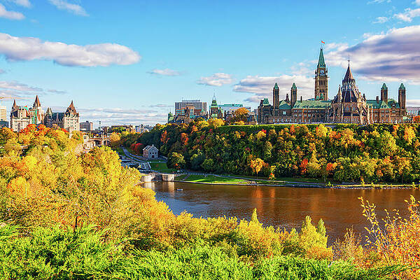 Canada Wall Art featuring the photograph Autumn Colors On The Parliament Hill, Ottawa, Canada by Tatiana Travelways
