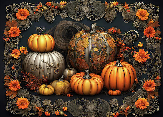 Digital Art - Autumn Display by Deb Beausoleil