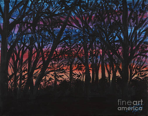 Sunset Painting - Autumn Dusk by Tammy Terres - Dezigner Reflexions