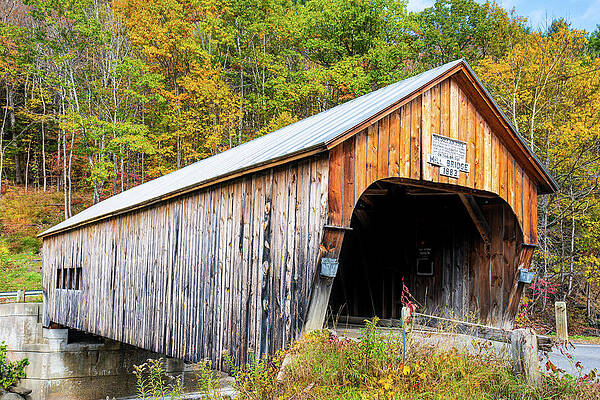 Vermont Photograph - Autumn In Vermont At Hayward Covered Bridge 2 by Ron Long Ltd Photography