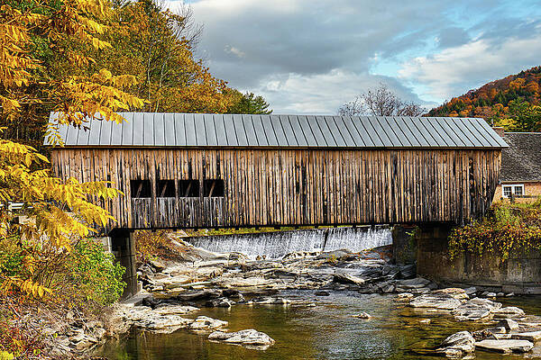 Vermont Photograph - Autumn In Vermont At Hayward Covered Bridge 3 by Ron Long Ltd Photography