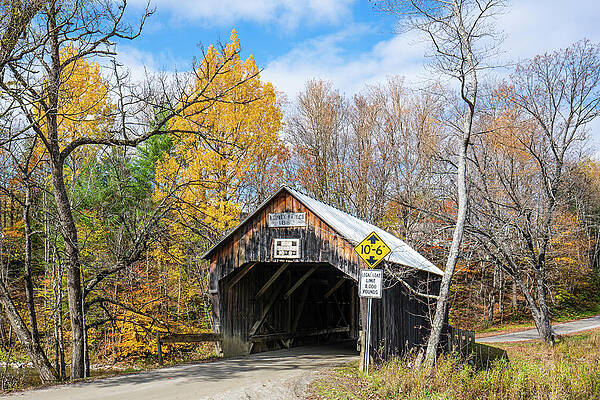 Vermont Photograph - Autumn In Vermont At Moxley Covered Bridge 3 by Ron Long Ltd Photography