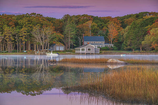 Reflection Photograph - Autumn Morning In Cape Porpoise by Penny Polakoff