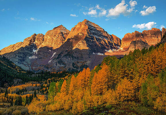 Wall Art featuring the photograph Autumn Morning Maroon Bells by Dan Sproul