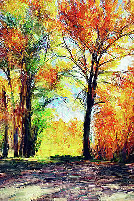 Tree Wall Art featuring the mixed media Autumn Trees In Idaho by Tatiana Travelways
