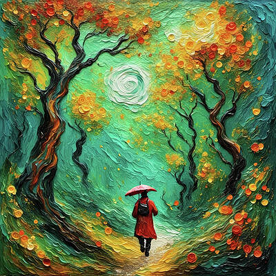 Digital Art - Autumn Walk In The Forest by Deb Beausoleil
