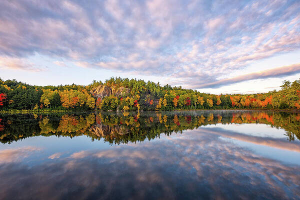 Wall Art featuring the photograph Autumn's Brilliance, Stonehouse Pond by Jeff Sinon