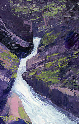 Trail Wall Art featuring the painting Avalanche Gorge II by Raette Meredith