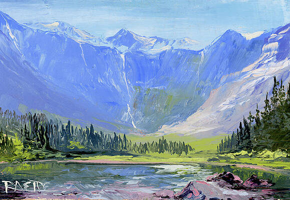 Wall Art featuring the painting Avalanche Lake II by Raette Meredith