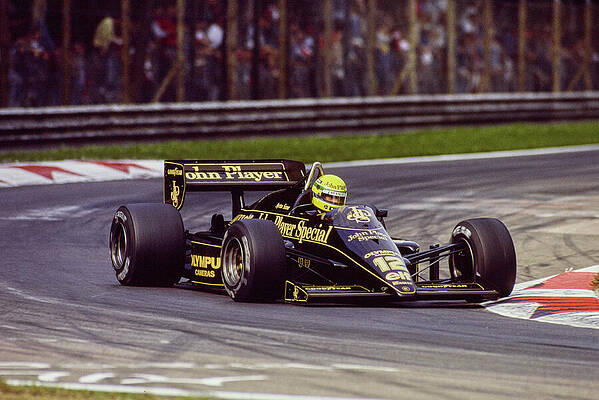 Ayrton Senna in the Lotus 97T by John Blakemore - Revs Institute Collections