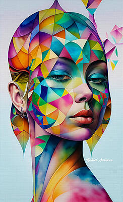 Wall Art featuring the painting Azure Elegance by Rafael Salazar