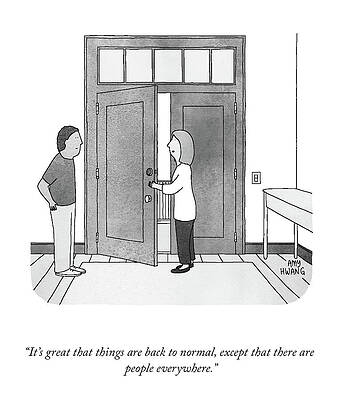 Two People at the Door Drawing